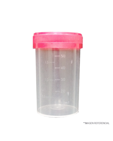 Caja de FRASCO ORINA con 750 unidades, tapa rosca, 60 ml envasado de Unidad- Aséptico - Esteril