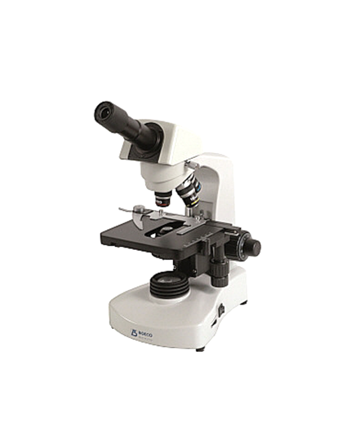 Microscopio Monocular acromatico mod BM-117 Objetivos 4 - 10 - 40x - 100x. revolver cuadruple Oculares 10x Platina. Condensador.