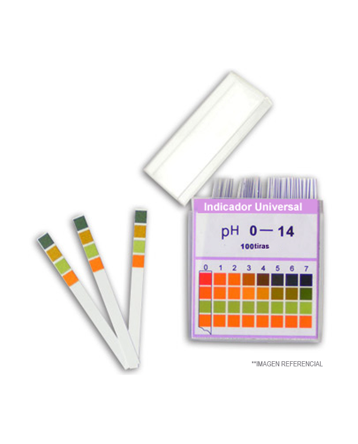 Papel Indicador Universal. pH 0-14. tipo varillas. 4 indicadores