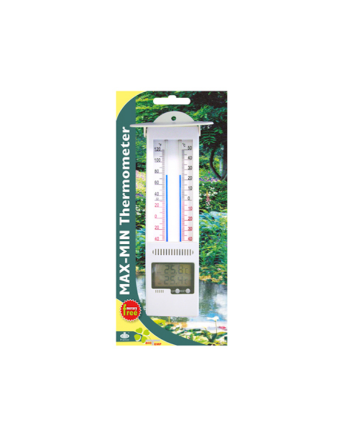 termómetro de máxima y mínima sin mercurio. panel digital electrónico