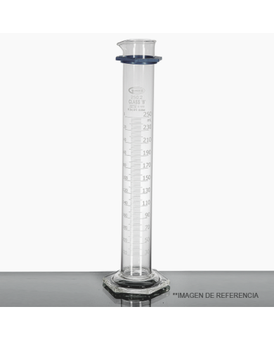 Probeta borosilicato 1000 ml : 10 clase B c/base Hexagonal vidrio