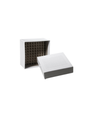 Caja criogenica  Carton , Alto 5cm y 10x10  posiciones , -196 a temp ambiente, color blanco