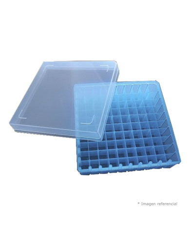 Caja criogenica Plastica , Alto 5cm y 10x10  posiciones